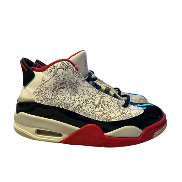 JORDAN DUB ZERO SNEAKERS RED BLACK WHITE. main image 5